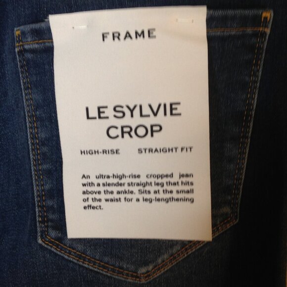 Frame Le Sylvie Crop High-Rise Straight Fit Denim Jeans 26 NWT - Picture 1 of 6